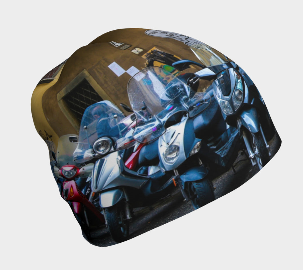 Italian Graffiti Motor Bike Parking Florence Beanie- ealanta Art Wear