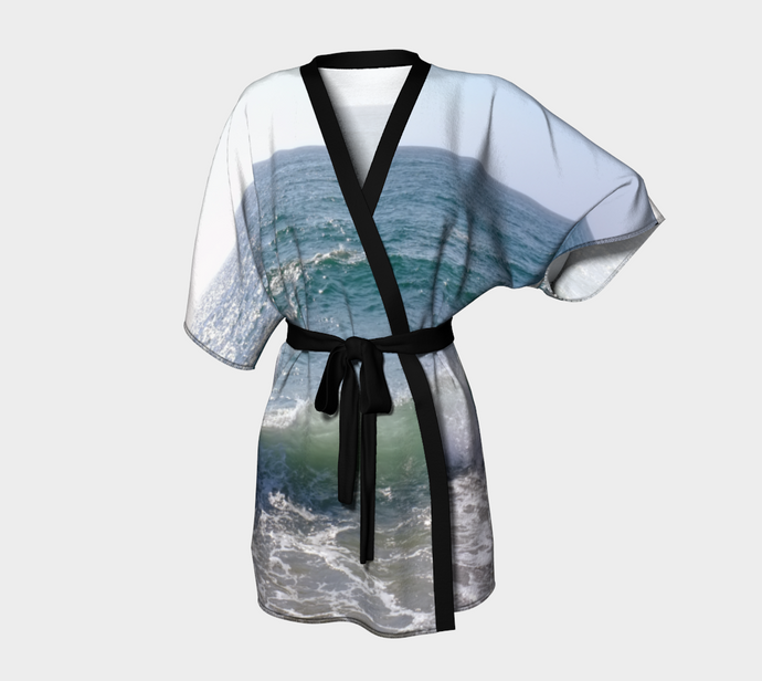 Ocean Splash Kimono Robe ealanta Kimono Robe- ealanta Art Wear