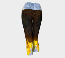 Sunflower in Blue Rain ealanta Capri Yoga leggings/Pants Yoga Capris- ealanta Art Wear