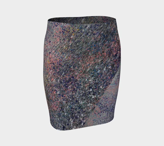 Monet Inspired Pebbles in the Shuswap ealanta  Fitted Skirt