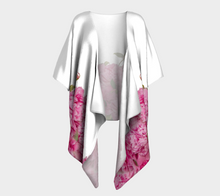 Heirloom Pink Peonies on white 3 Kimono Wrap ealanta