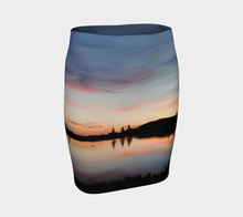 Beaumont Blues Sunset fitted skirt ealanta Fitted Skirt- ealanta Art Wear