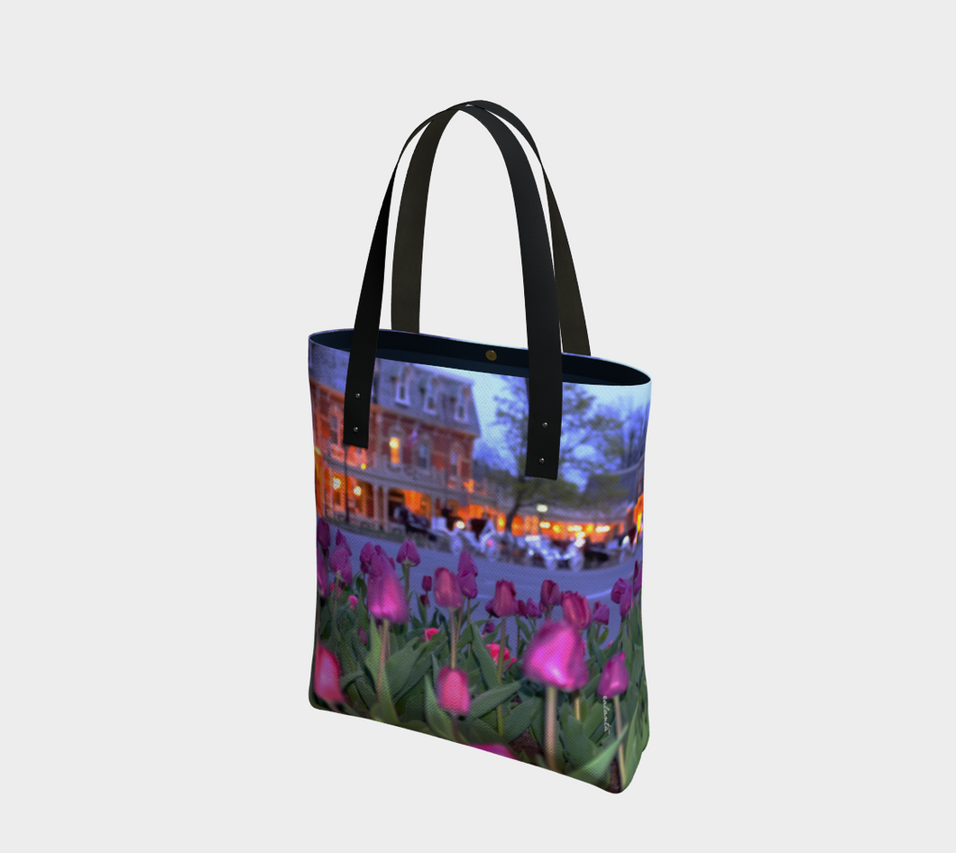 Purple Tulips Niagara on the Lake evening walk ealanta  Tote Bag lined