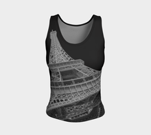 Eiffel Tower Black background Fitted Tank Top ealanta Fitted Tank Top (Regular)- ealanta Art Wear