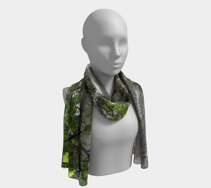 Lone Birch silk scarf