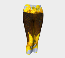 Sunflower in Blue Rain ealanta Capri Yoga leggings/Pants Yoga Capris- ealanta Art Wear