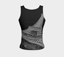 Eiffel Tower Black background Fitted Tank Top ealanta Fitted Tank Top (Regular)- ealanta Art Wear