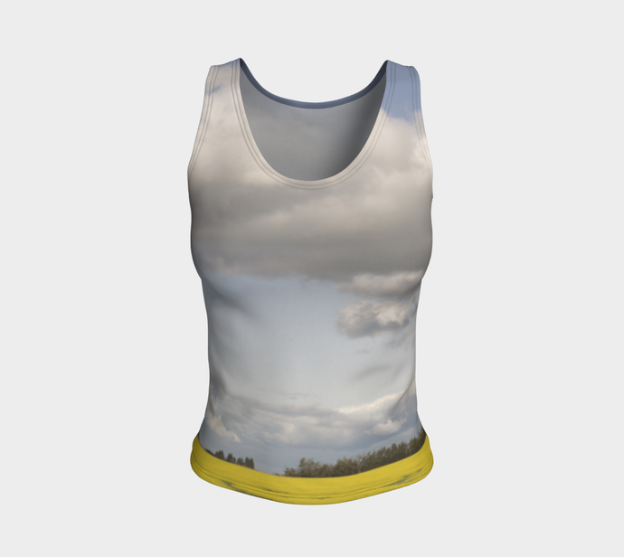 Clouds over Canola ealanta Fitted Tank Top Fitted Tank Top (Regular)- ealanta Art Wear