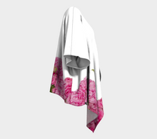 Heirloom Pink Peonies on white Kimono Wrap ealanta