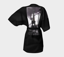 Paris Black Roses &  Eiffel Tower ealanta Kimono Robe Kimono Robe- ealanta Art Wear