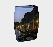 Venice Night Fitted Skirt Fitted Skirt- ealanta Art Wear