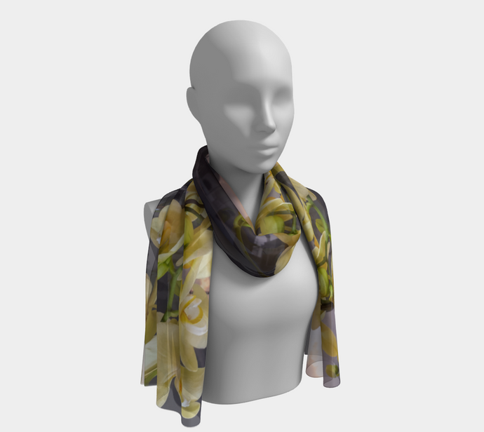 Butter Yellow Orchid Blossoms on the Grande Canal of Venice ealanta scarf Long Scarf- ealanta Art Wear