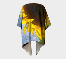 Sunflower in Blue Rain ealanta Kimono Wrap Draped Kimono- ealanta Art Wear