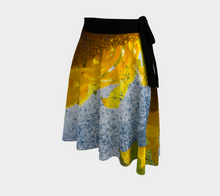 Sunflower in Blue Rain ealanta Wrap Skirt Wrap Skirt- ealanta Art Wear