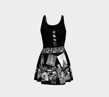 Paris Collage b&w ealanta Flared Dress