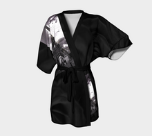 Paris Black Roses &  Eiffel Tower ealanta Kimono Robe Kimono Robe- ealanta Art Wear