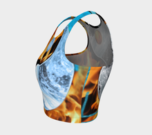 Yin Yang  Fire + Ice ealanta Art Wear Athletic Crop Top- ealanta Art Wear