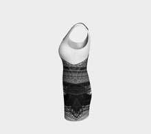 Eiffel Tower black and white full fitted dress Bodycon Dress- ealanta Art Wear