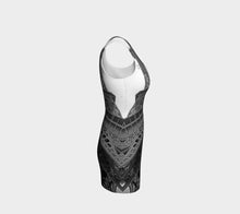 Eiffel Tower black and white full fitted dress Bodycon Dress- ealanta Art Wear