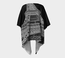 Eiffel Tower black background ealanta Kimono Wrap Draped Kimono- ealanta Art Wear