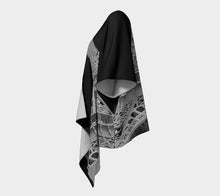 Eiffel Tower black background ealanta Kimono Wrap Draped Kimono- ealanta Art Wear