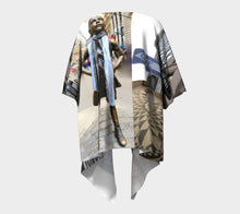 New York Fearless Girl Wall Street Imagine Collage ealanta Draped Kimono- ealanta Art Wear