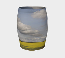 Clouds over Canola ealanta Fitted Skirt Fitted Skirt- ealanta Art Wear