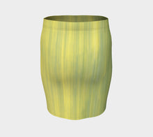 Green & Gold Vertical Abstract Fitted Skirt- ealanta Art Wear