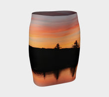 Sunset on Lake Beaumont Fitted Skirt- ealanta Art Wear