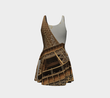 Eiffel Tower Up Close flared dress Sepia Flare Dress- ealanta Art Wear