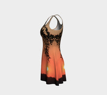 Fire in the Sky flared dress Flare Dress- ealanta Art Wear