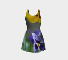 Pretty Pansies flared dress Flare Dress- ealanta Art Wear