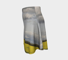 Clouds over Canola ealanta Flared Skirt Flare Skirt- ealanta Art Wear