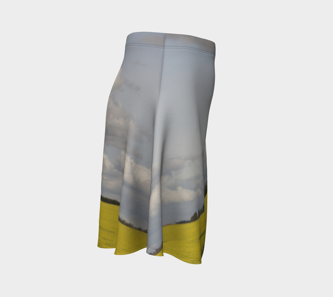 Clouds over Canola ealanta Flared Skirt – ealanta Art Wear