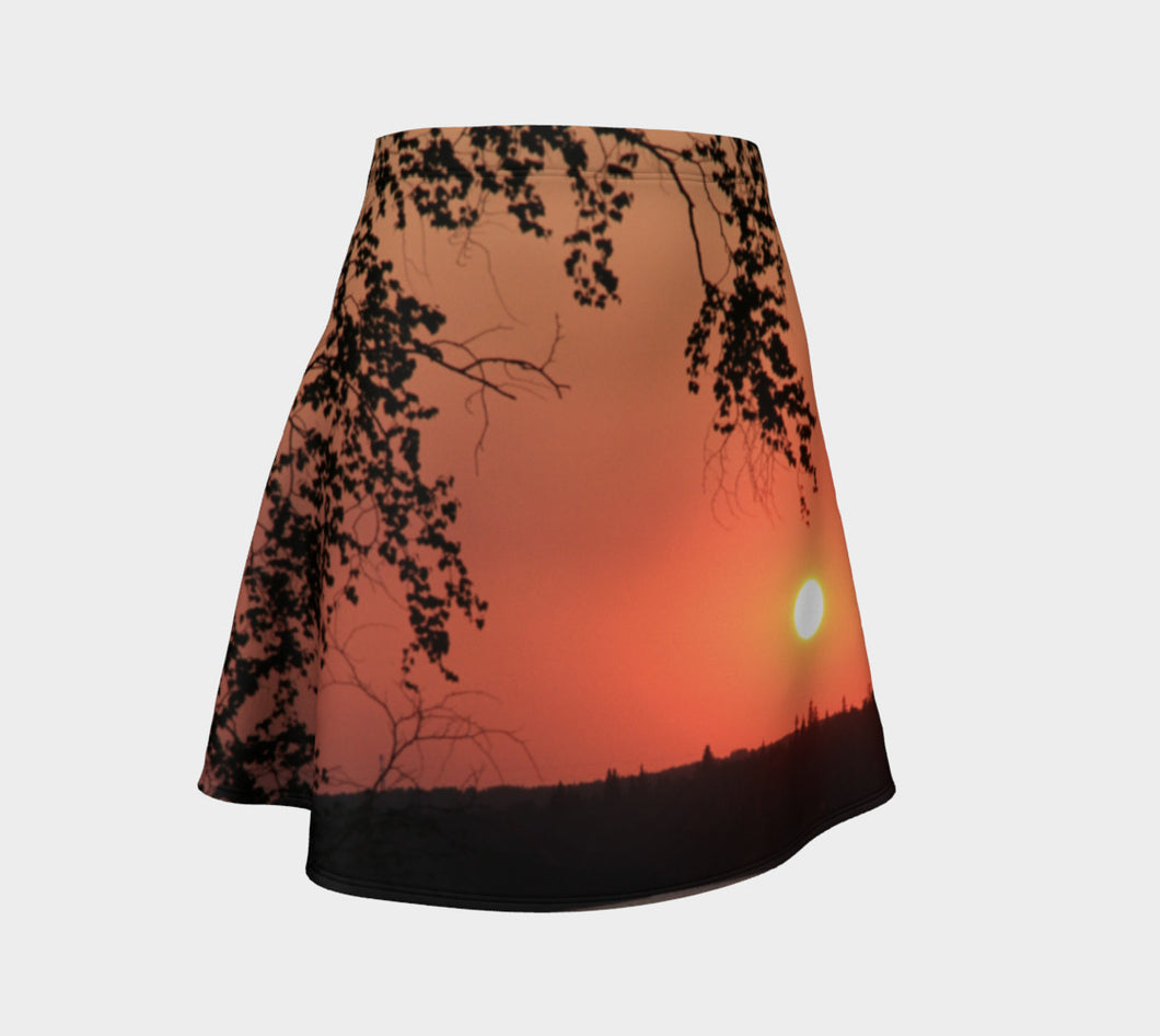 Fire in the Sky flared skirt Flare Skirt- ealanta Art Wear