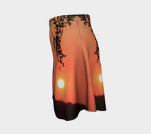 Fire in the Sky flared skirt Flare Skirt- ealanta Art Wear