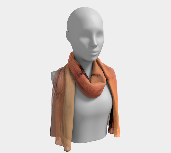 Coral Sunset Reflections on Lake Long Scarf- ealanta Art Wear
