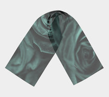 Teal Under Water Roses scarf ealanta Long Scarf- ealanta Art Wear