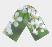 White Blossoms scarf Long Scarf- ealanta Art Wear