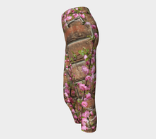 Brick Blossoms Yoga high waist Capri Leggings ealanta Yoga Capris- ealanta Art Wear